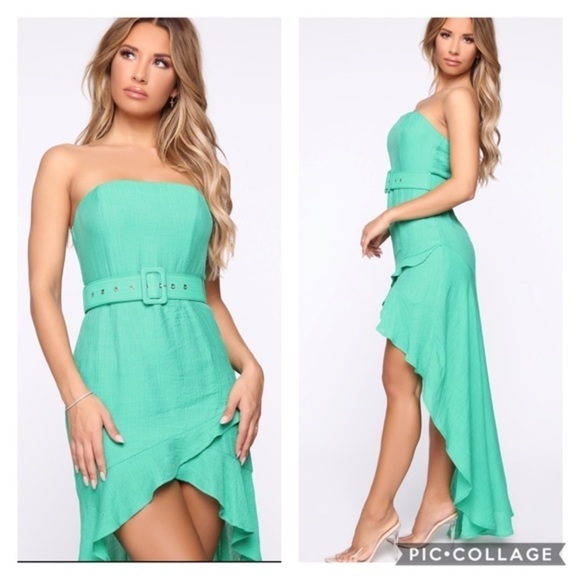 NWT FN Soraya Hi Low Dress - Kelly Green - Picture 1 of 7